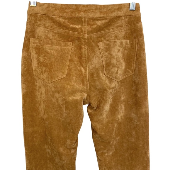 BLANK NYC Patch Pocket Mini Boot Pants Stretch Faux Suede Toasted Caramel Brown - Picture 11 of 12